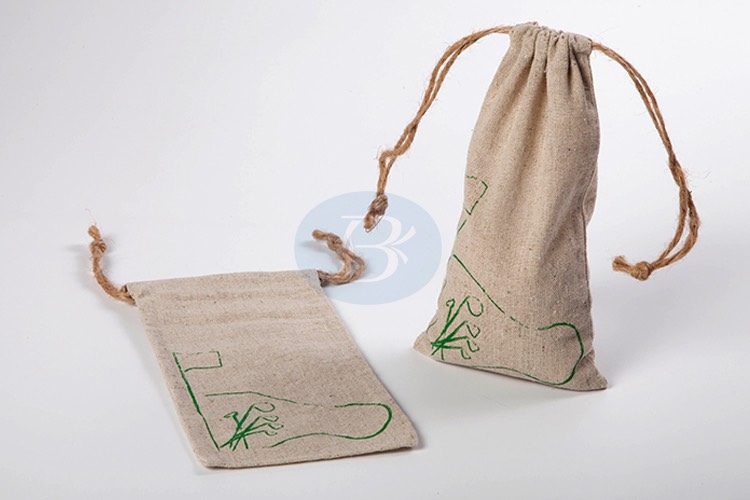 customized linen drawstring gift bag