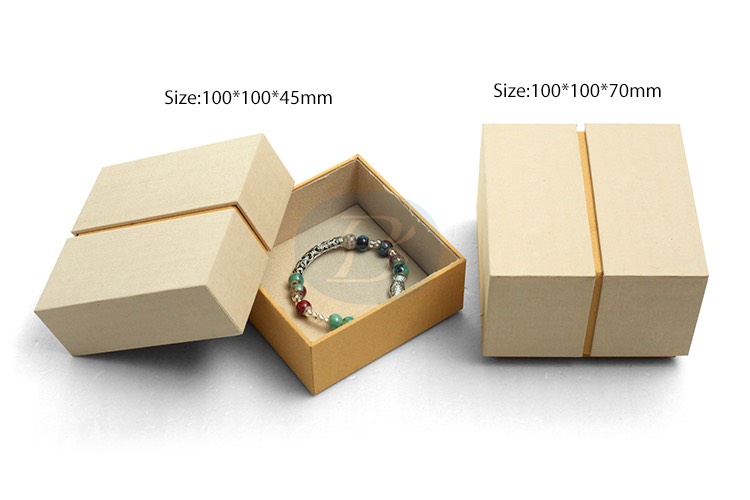 brown linen jewelry bracelet box