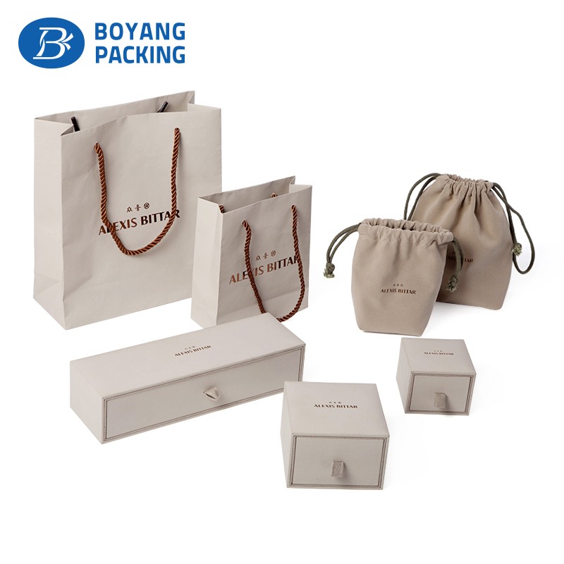 OEM high end jewelry drawer box and drawstring pouch