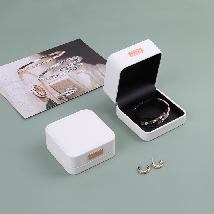 Fancy white custom bangle box designs packaging with private label