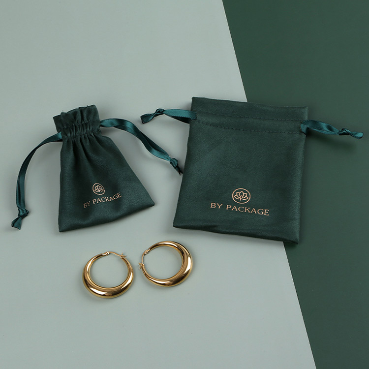 New style green custom velvet gift packaging jewellery pouch bag