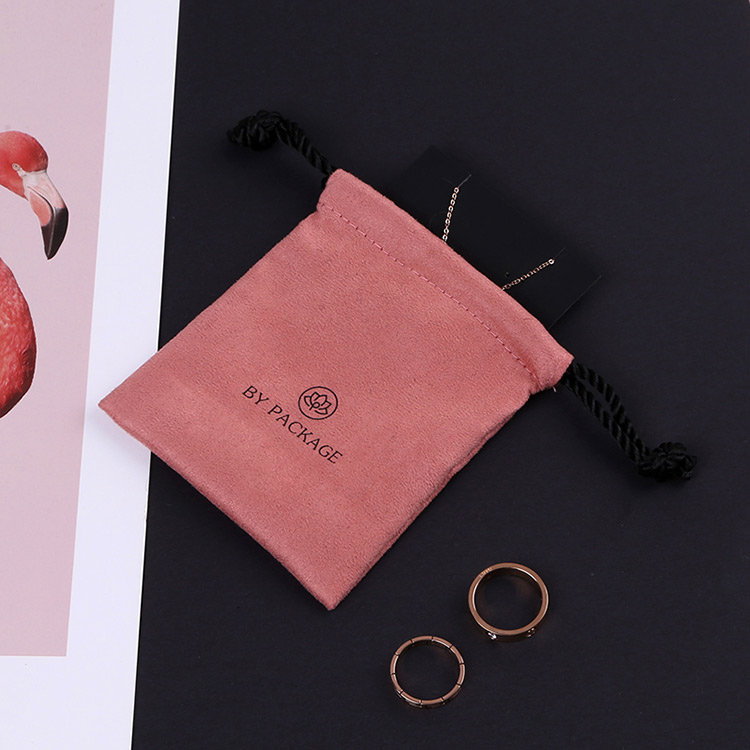 China factory custom mini drawstring velvet ring jewelry gift bags with logo