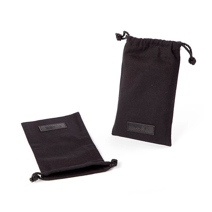 custom black velvet pouch