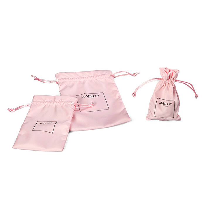 High-grade pink microfiber jewelry bag