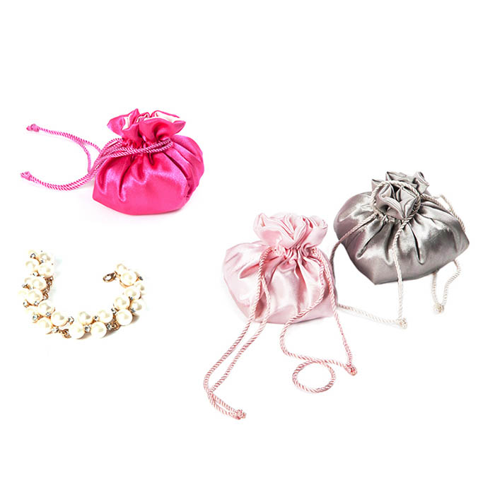 Custom drawstring jewelry bags, satin jewelry packaging bag factory