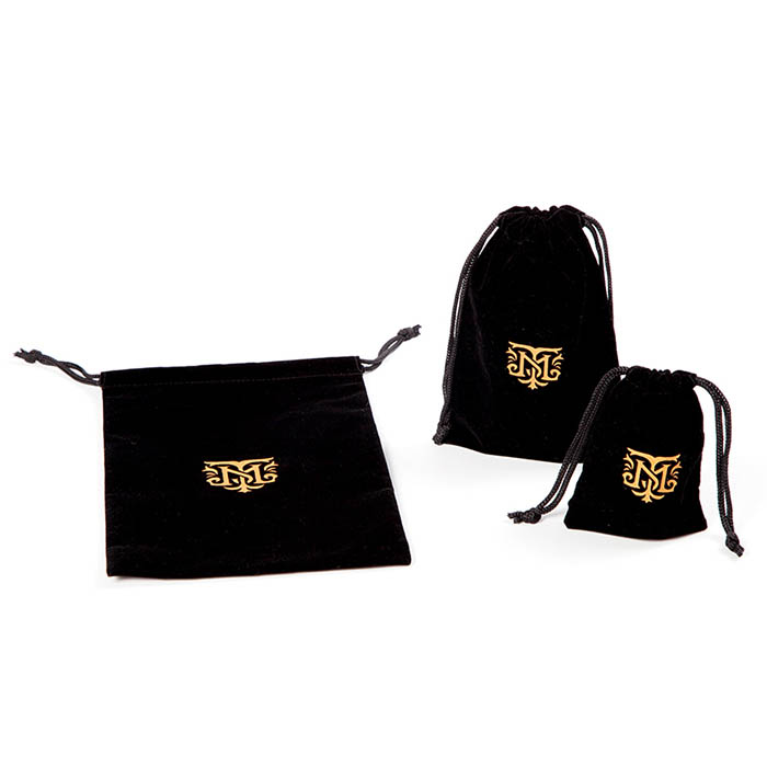 Black velvet drawstring bags, custom velvet jewelry bag factory