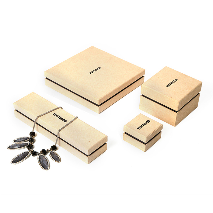 Customized fashion linen paper jewelry box set