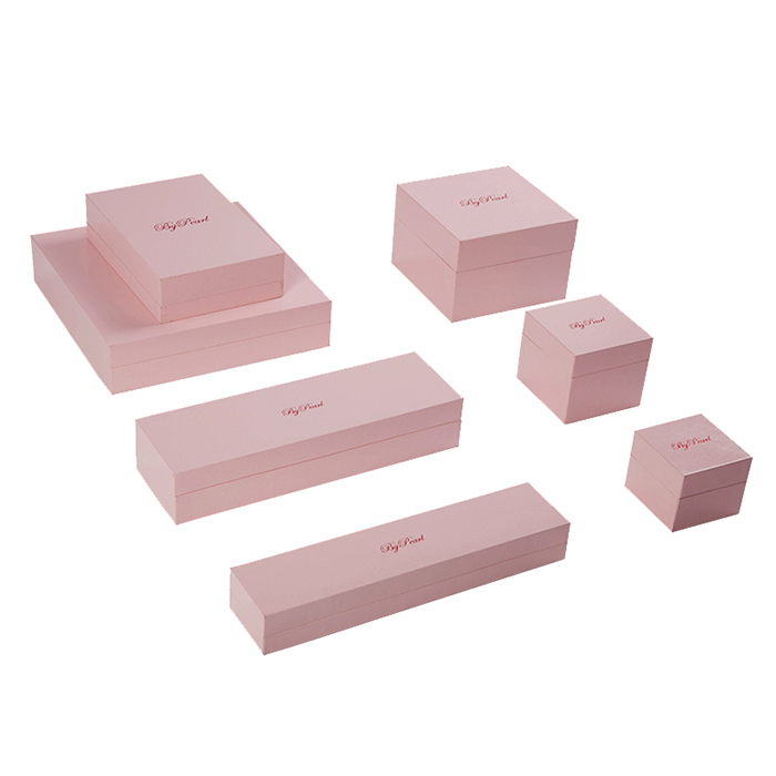 Customed pink plastic jewelry set box