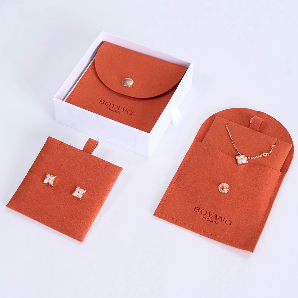 Wholesale button earrings jewellery pouch custom print microfiber jewelry pouch bag
