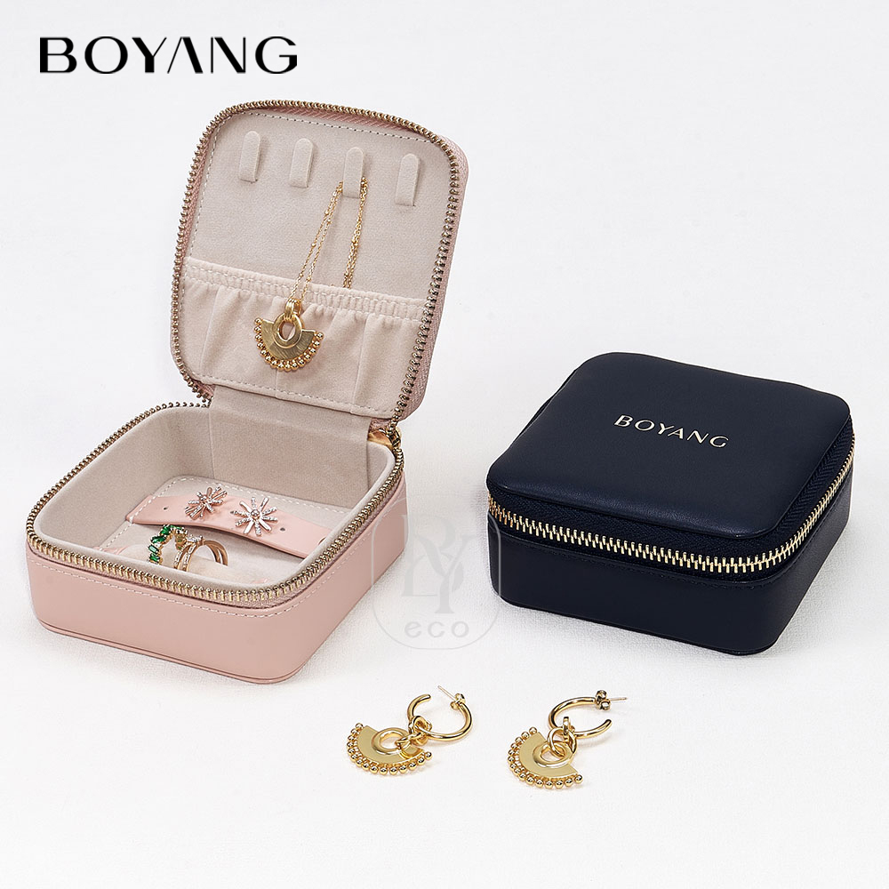 Boyang Custom PU Leather Small Travel Jewelry Storage Boxes