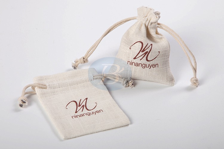 Nice environmental protection linen pouches for cosmetics