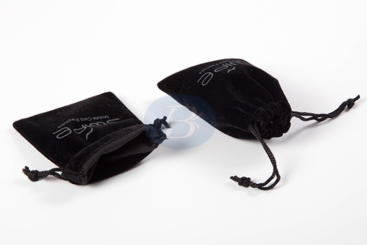 custom black velvet jewelry pouch