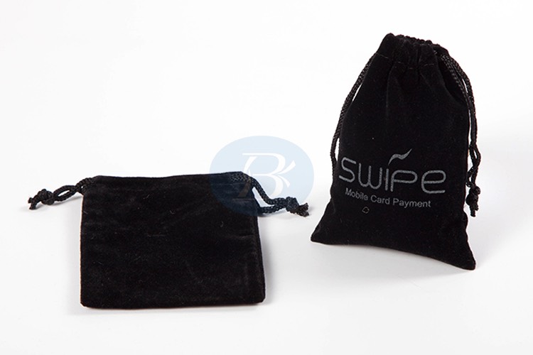 custom black velvet jewelry pouch