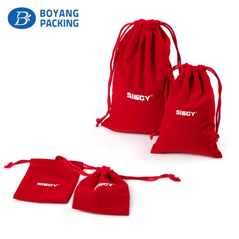 Red cotton bags with custom printing logo