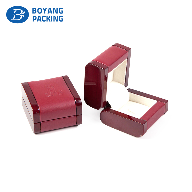 Red wooden jewelry box wholesale, ring jewelry box factory - Jewelry box