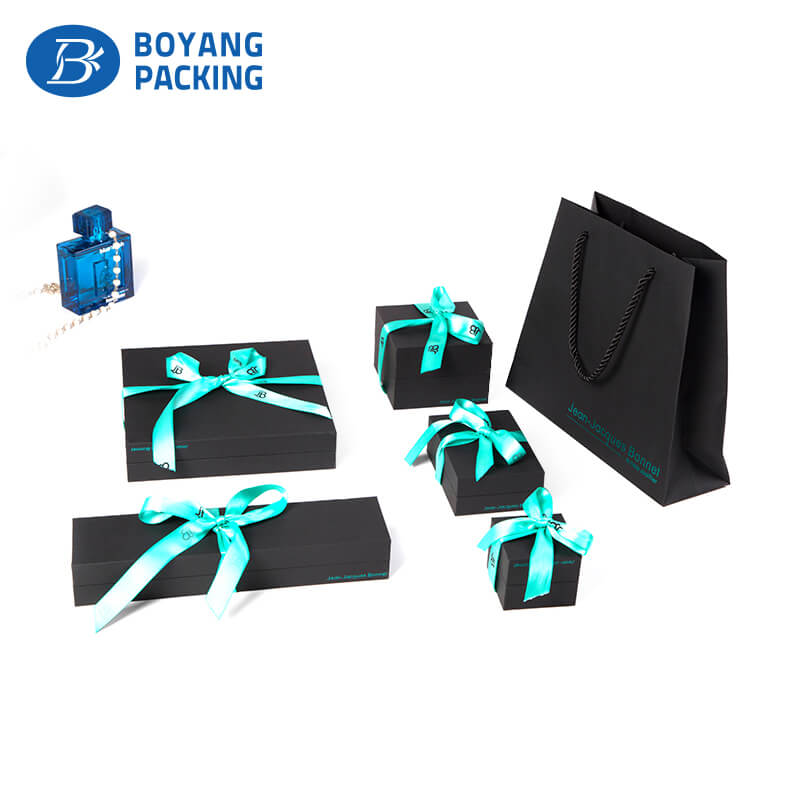 Custom beautiful china jewelry box with silk ribbon manufacturers