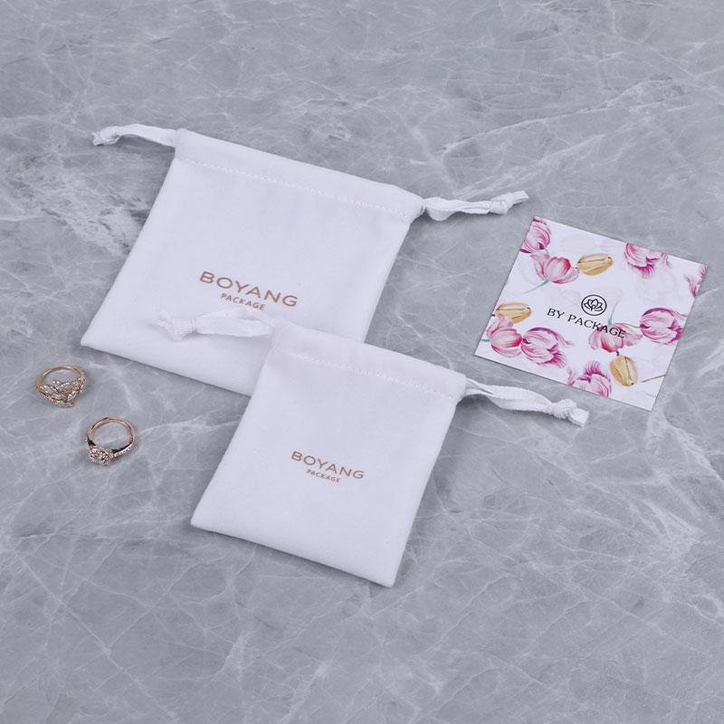 High Quality Custom Logo Small Jewellery Packaging Small Mini Velvet Drawstring Pouch Bag