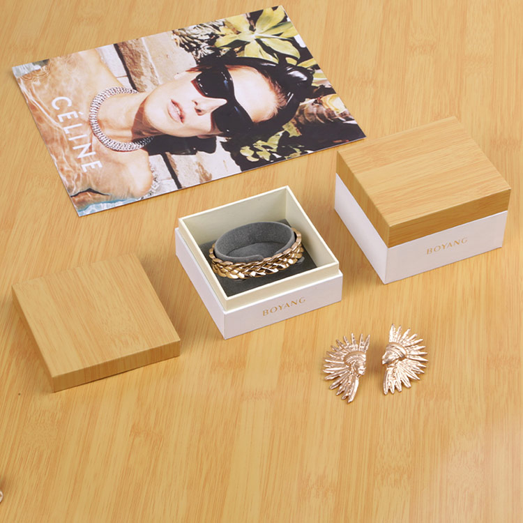 Anniversary eco handmade custom single bangle wooden box for gift