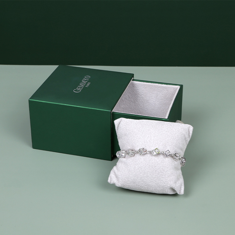 Excellent work sliding drawer custom single bracelet  gift box with pillow