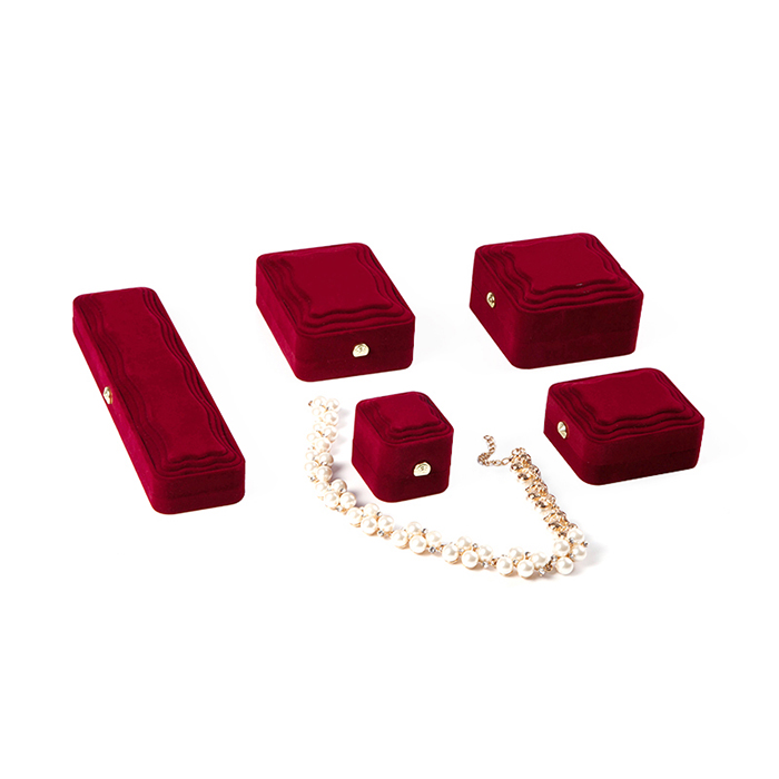 High quality red flocking necklace custom jewelry gift box