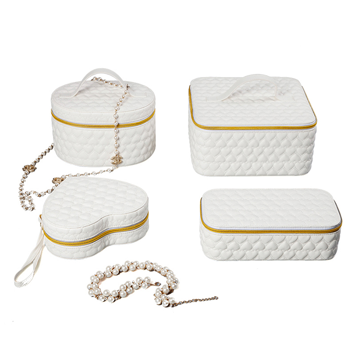 White and elegant custom leather jewellery box