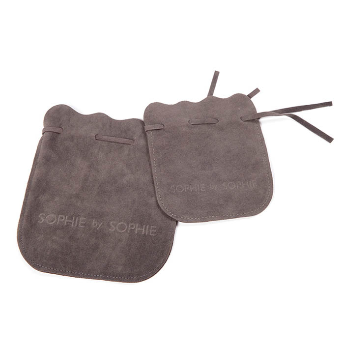 Factory grey custom velvet pouch for ring and earring
