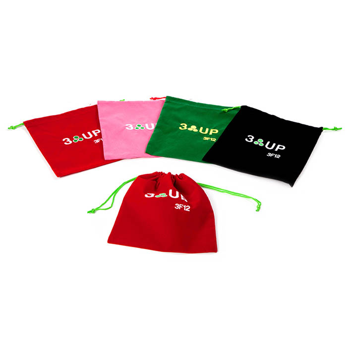 Custom colourful drawstring jewelry bags with logo factory