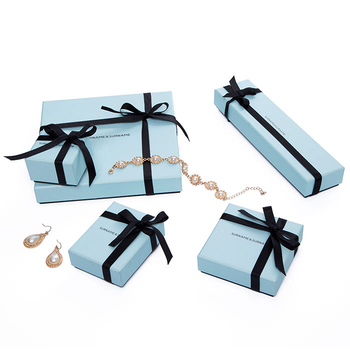 Exquisite custom wathet blue jewelry boxes