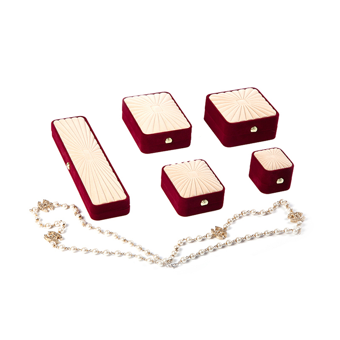 Customized velvet jewelry box, packaging box factory