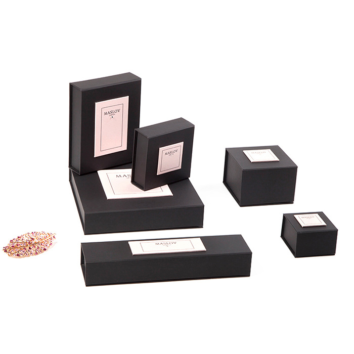 Charm custom black jewelry box paper