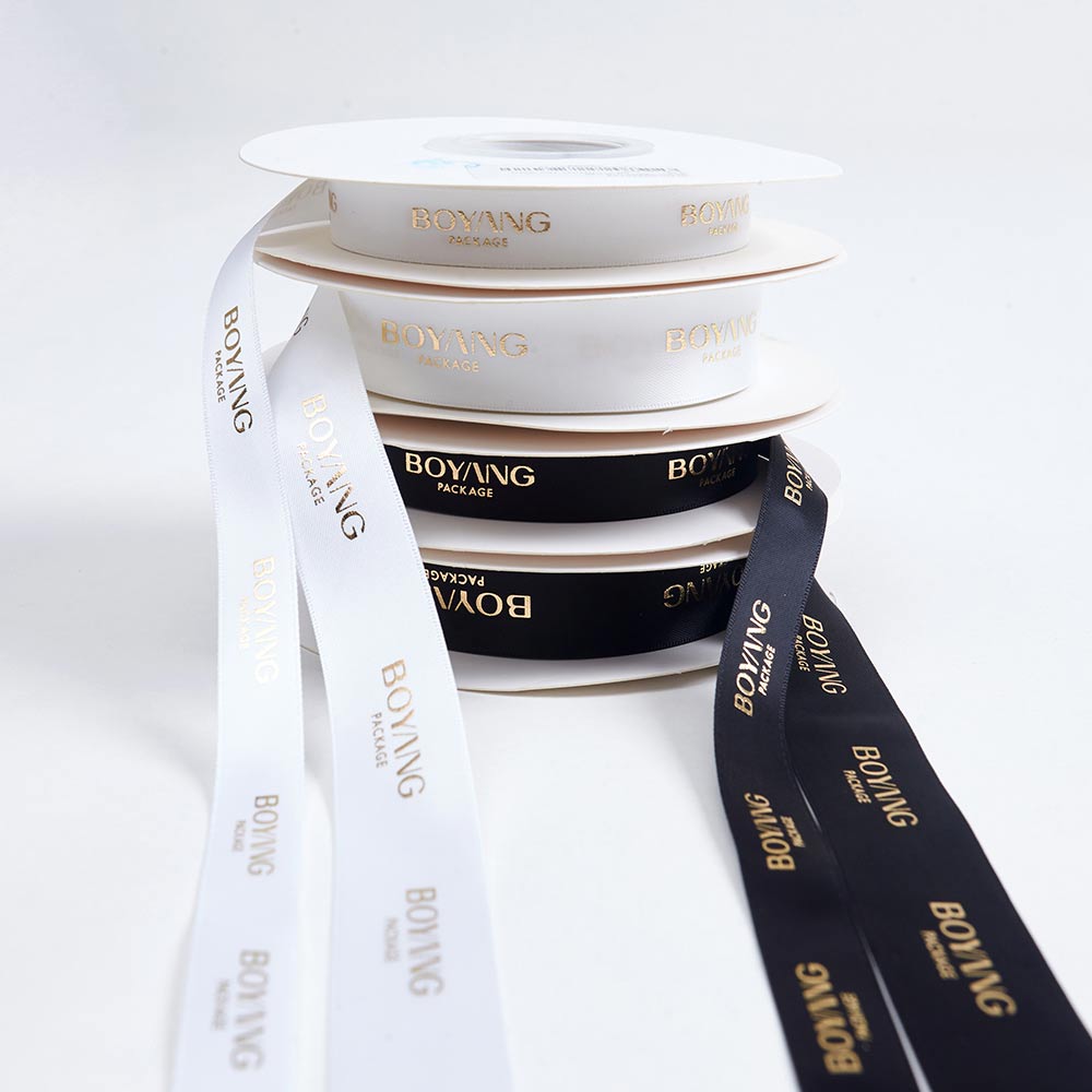 Customized Logo Printed Mixed Colors Double Faced Satin Gift Ribbons