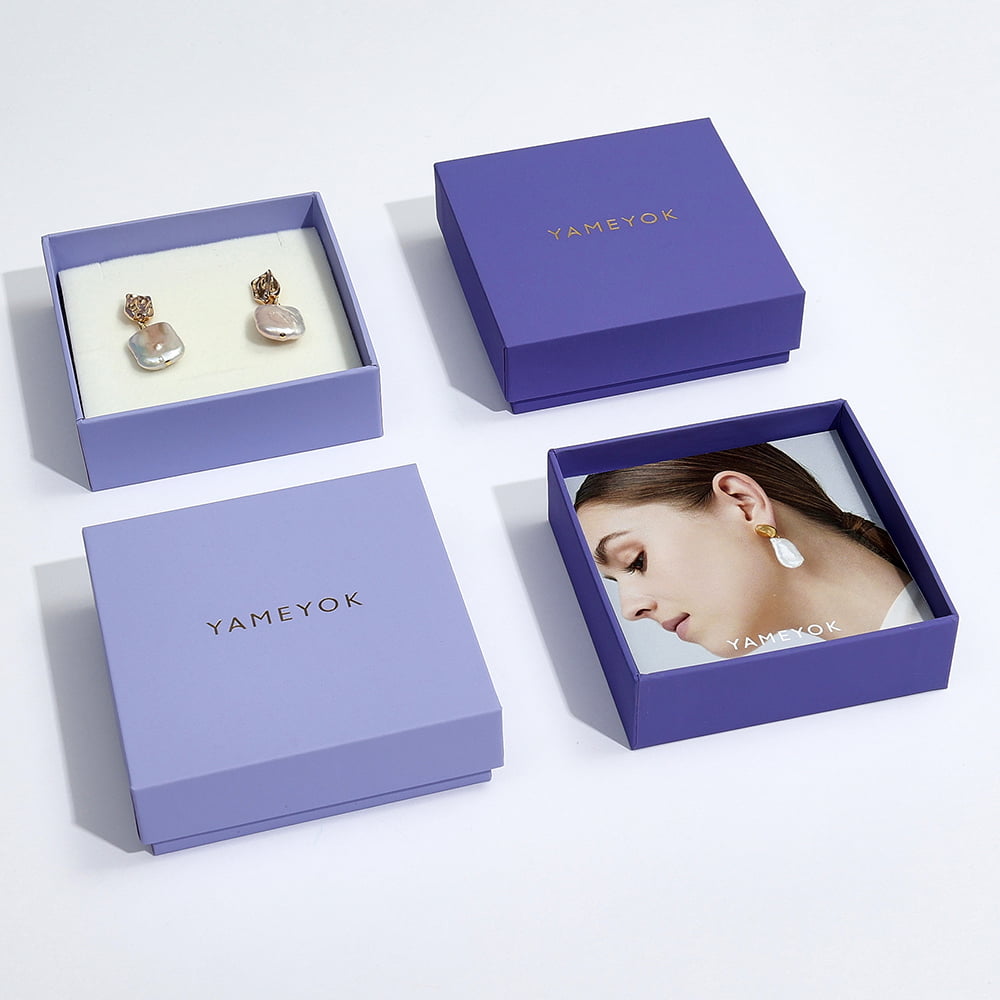 Luxury european women custom logo earring packaging gift box