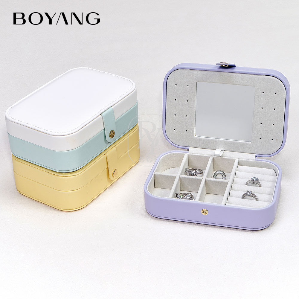 Boyang Custom PU Leather Travel Jewelry Box Organizer